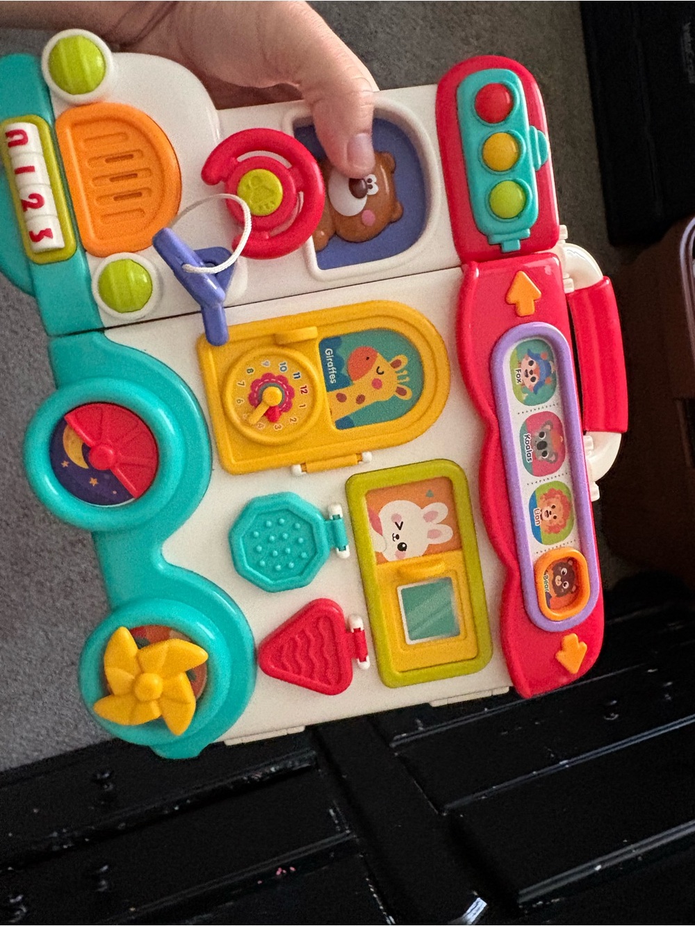 Multi-Activity Learning Panel for Kids - Red, Teal, Yellow